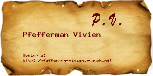 Pfefferman Vivien névjegykártya